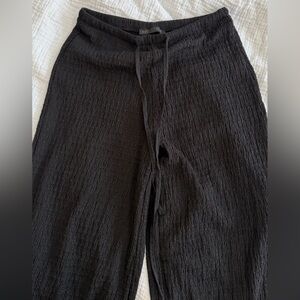 Black Textured Zara Pants